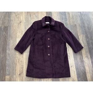 Trisha Women's Purple Wool Blend Cottagecore Coat